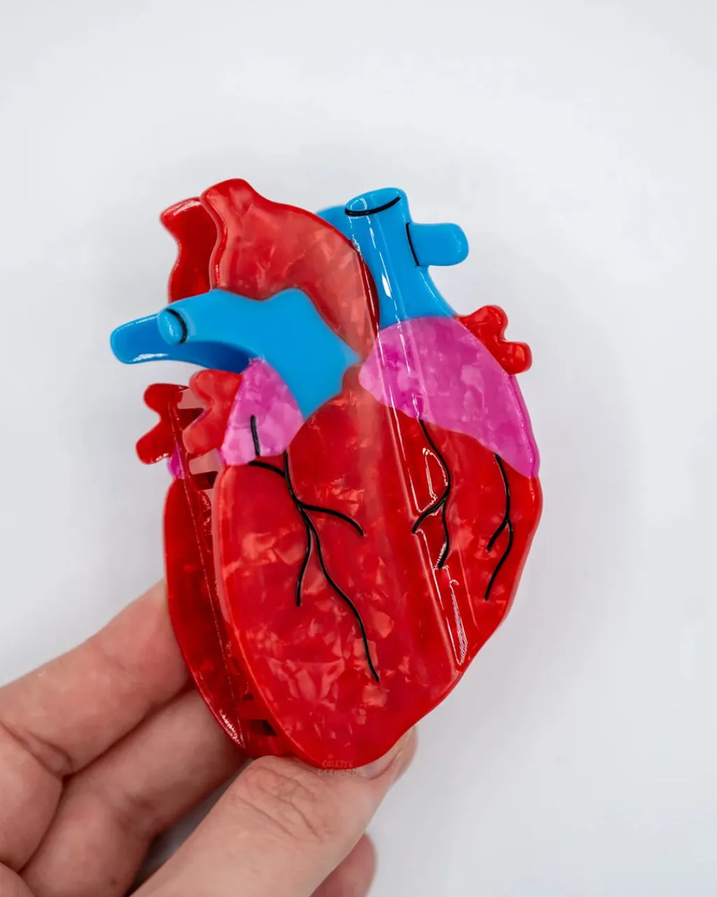 Colette Bernard Hair Claw Anatomical Heart New