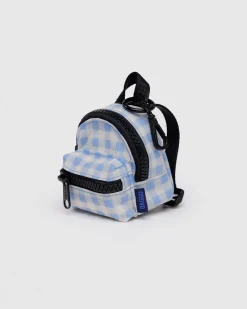 Baggu Backpack Charm - Light Blue Gingham Sale