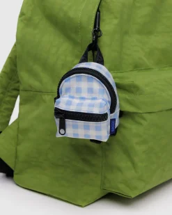 Baggu Backpack Charm - Light Blue Gingham Sale