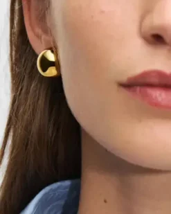 HoopLa Style Ball Stud Huggie Hoop Earrings - Gold Best