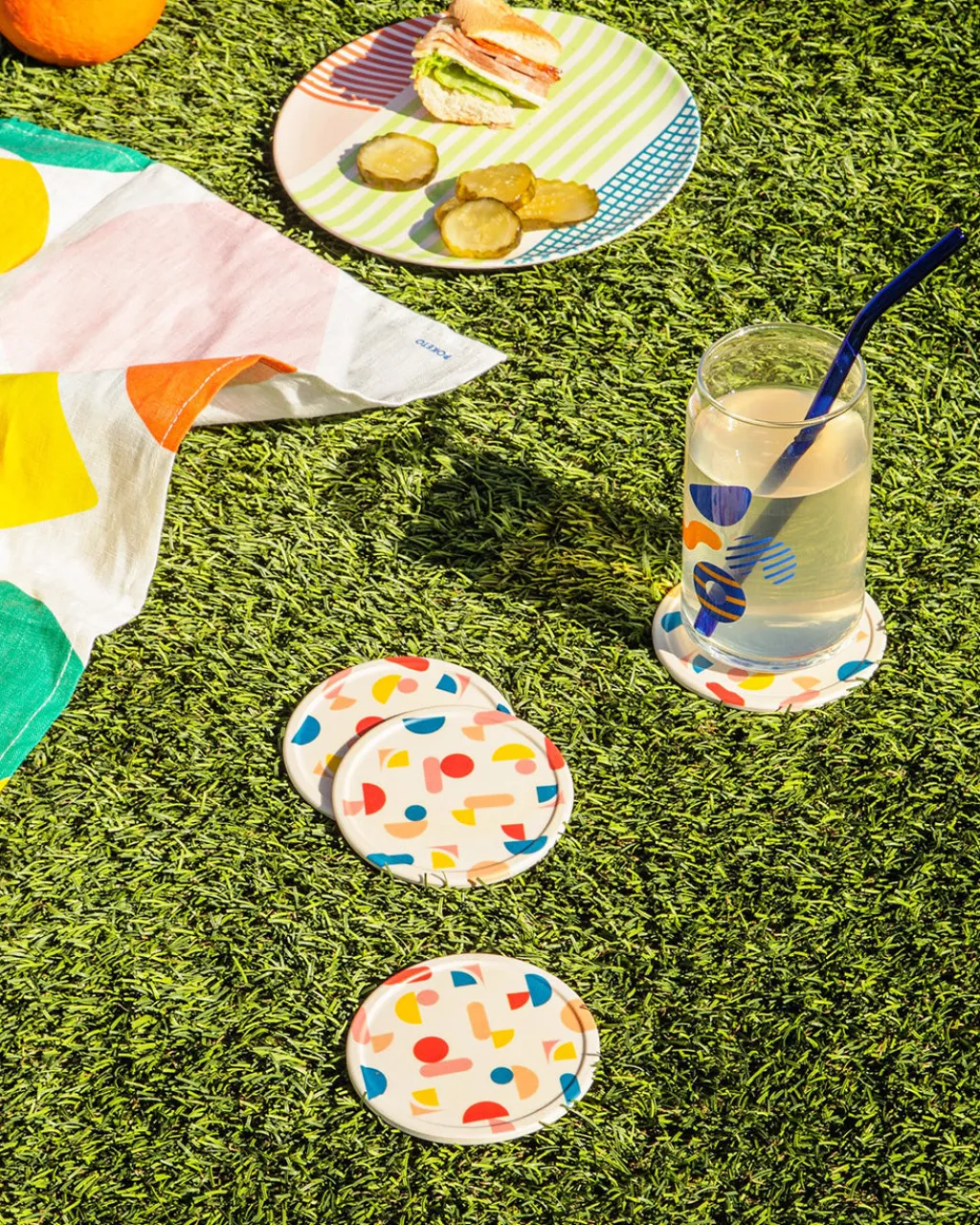 Poketo Bamboo Coaster Set - Chips Best