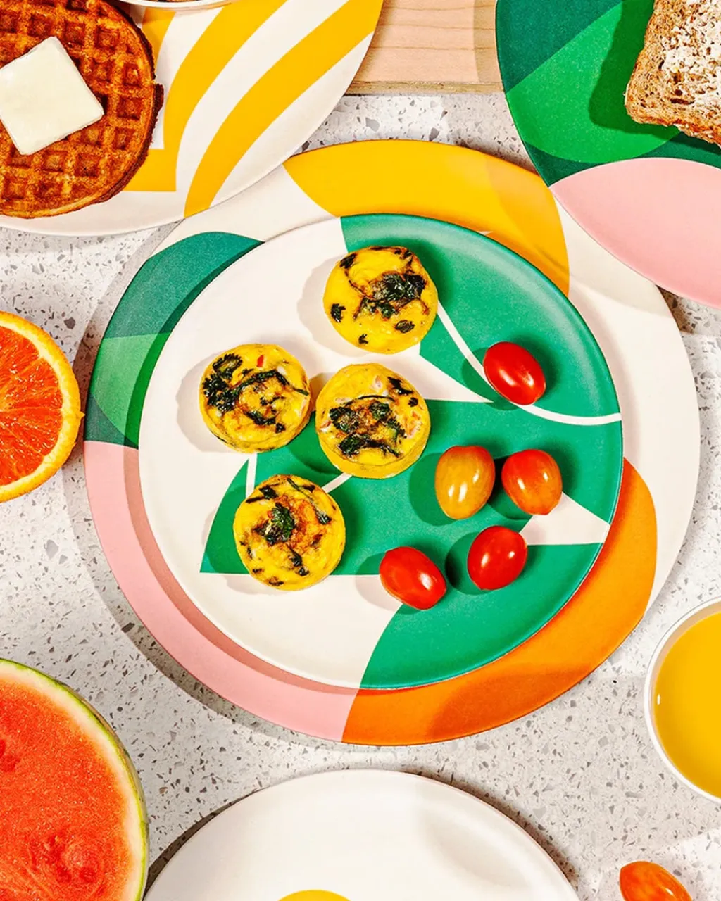 Poketo Bamboo Salad Plate Set - Flora