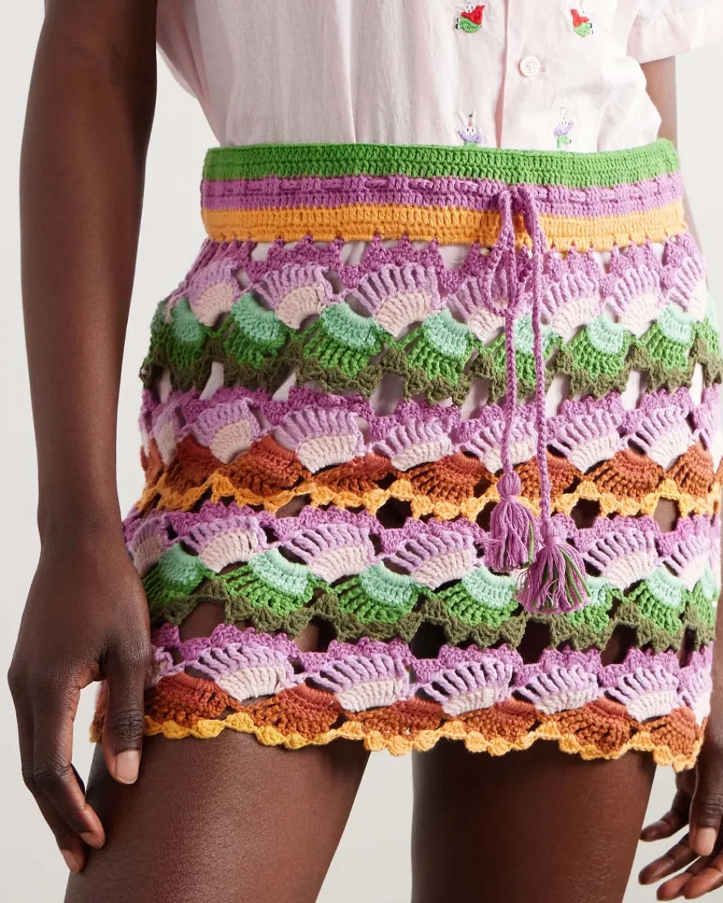 Farm Rio Bananas Crochet Stitch Skirt Clearance