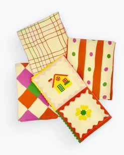 ban.do x Julie Peach ban.do Tea Towel Plaid Hot