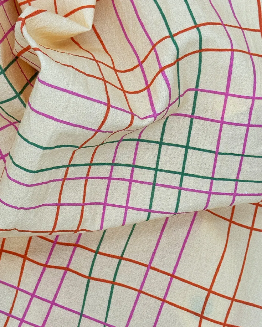 ban.do x Julie Peach ban.do Tea Towel Plaid Hot