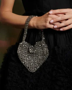 Sister Jane Black Swan Beaded Bag - Still Silver Hot