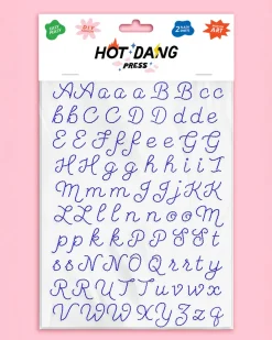 Hot Dang Press Iron-On Sheet Set Blue Embroidery Alphabet Discount