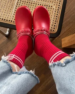 Le Bon Shoppe Boyfriend Socks - Red Clearance