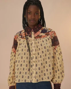Farm Rio Burgundy Ainika Chill Blouse Outlet