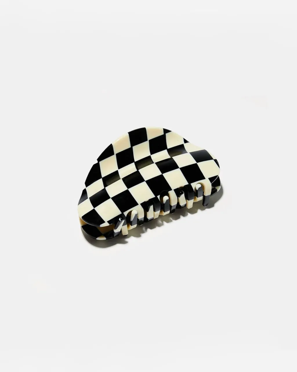 Chunks Checker Claw Clip - Black + White Online