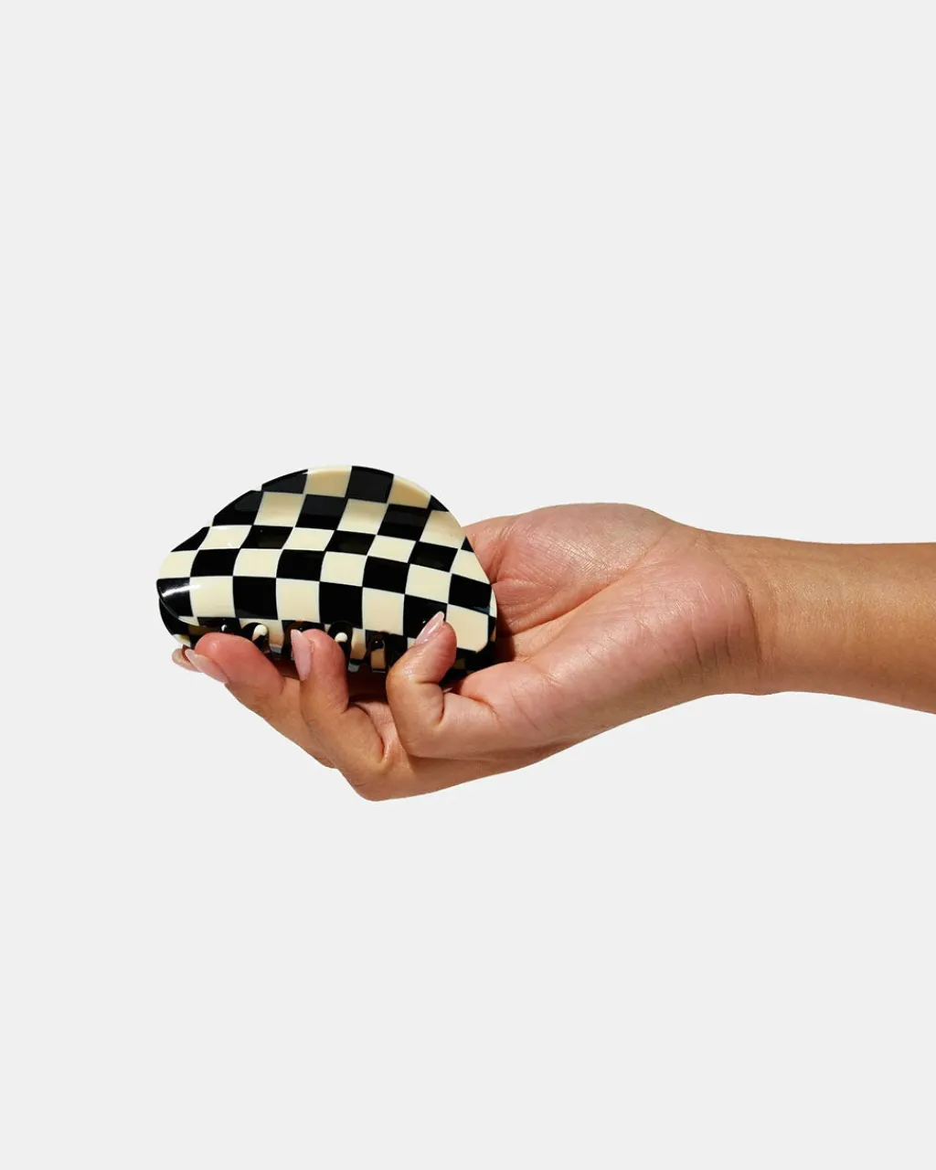 Chunks Checker Claw Clip - Black + White Online