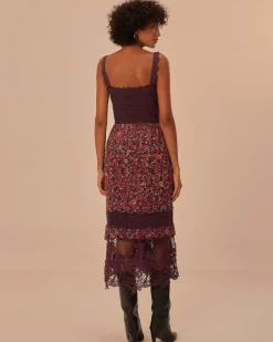 Farm Rio Chelsea Garden Lace Sleeveless Midi Dress New