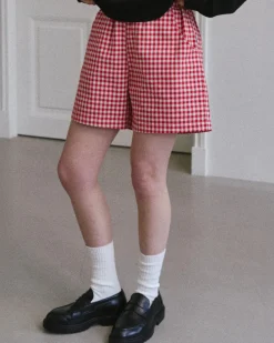 Le Bon Shoppe City Shorts - Red Gingham Hot