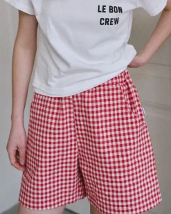 Le Bon Shoppe City Shorts - Red Gingham Hot