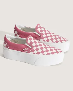 Vans Classic Slip-On Checkerboard Stackform Sneaker - Mauvewood Clearance