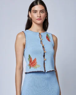 Another Girl Clementine Appliqué Knit Top Outlet