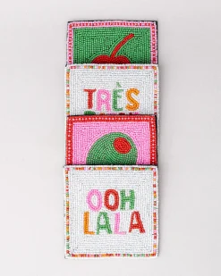 ban.do Beaded Coaster Set Cocktail Clearance