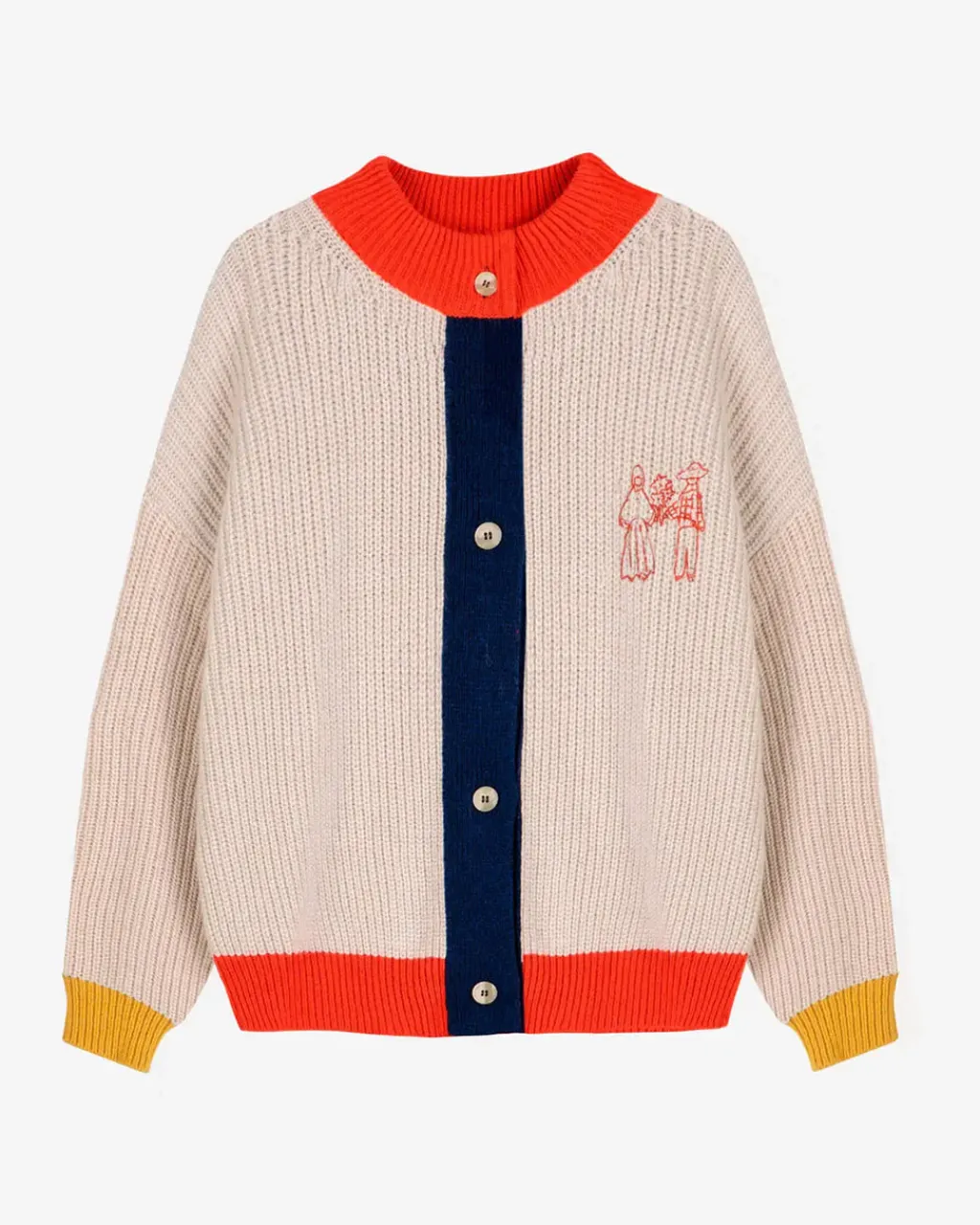 Bobo Choses Colorblock Textured Cardigan New