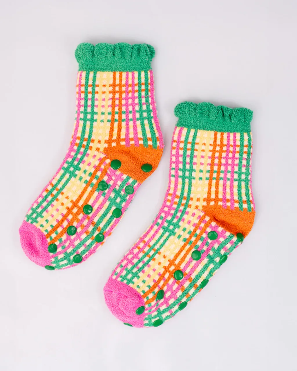 ban.do Cozy Grip Socks - Colorful Grid Hot