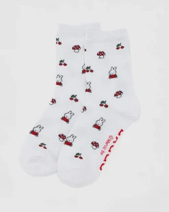 Baggu Crew Socks - Miffy White New