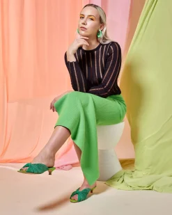 Intentionally Blank Curfew Kitten Heel - Grass Clearance