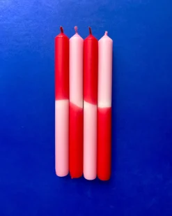 The Colour Emporium Dip Dye Dinner Candles - Set Of 4 Dahlia Beach Sale