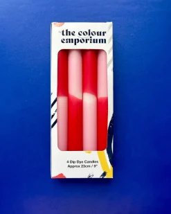 The Colour Emporium Dip Dye Dinner Candles - Set Of 4 Dahlia Beach Sale