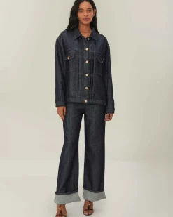 Farm Rio Denim Shine Wide Leg Pants Online