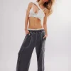 Free People Don't Wait Up Lounge Pants - Black Outlet