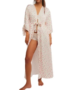 Free People First Blush Robe - Ivory Combo Clearance