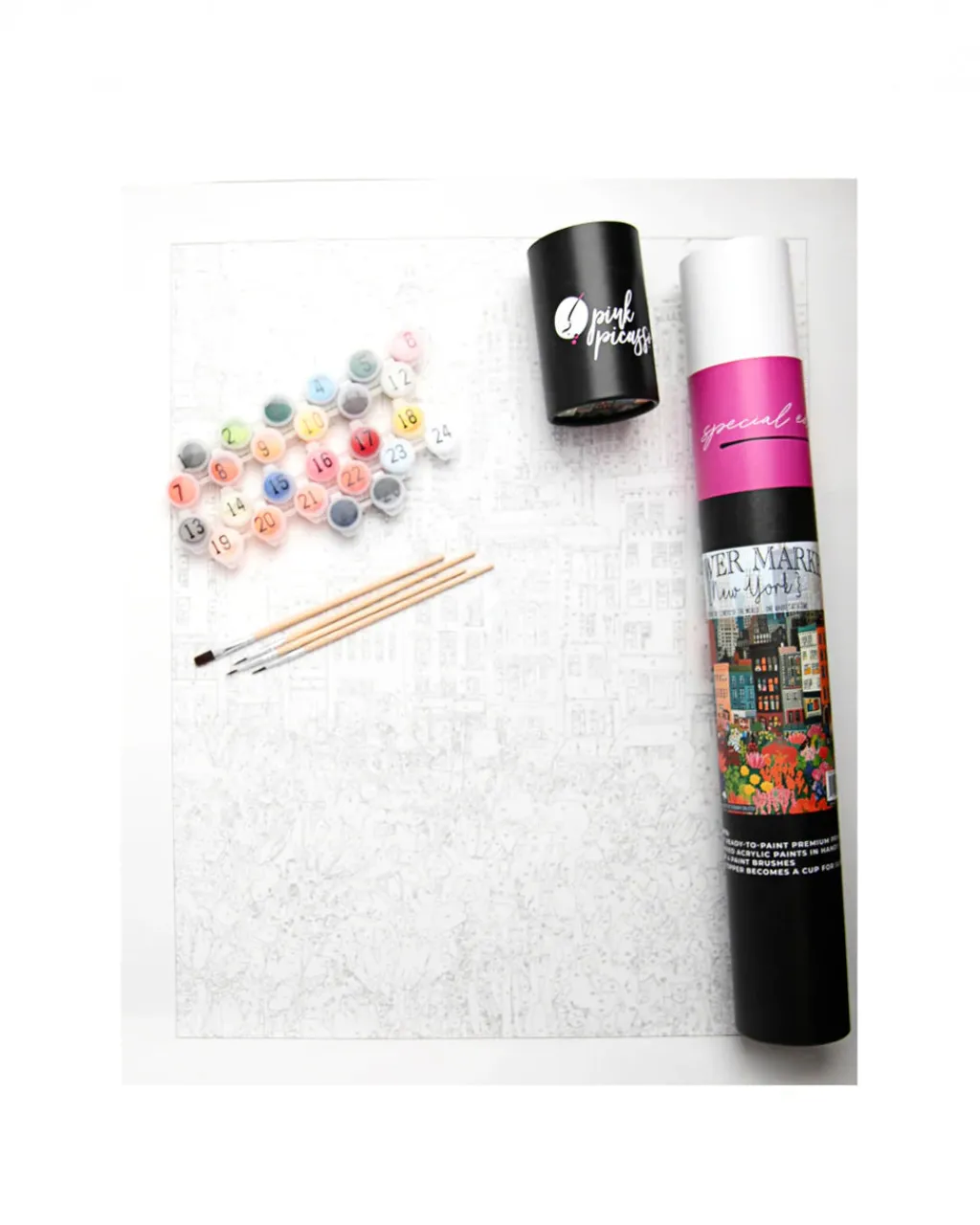 Pink Picasso Kits Flower Market Paint By Numbers - NYC