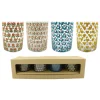Transpac Glass Retro Juice Glasses - Set Of 4 Hot