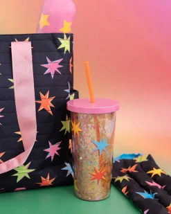 ban.do Glitter Bomb Sip Sip Tumbler with Straw - starburst Sale