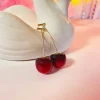 A Shop of Things Gold Stem Cherry Earrings Best