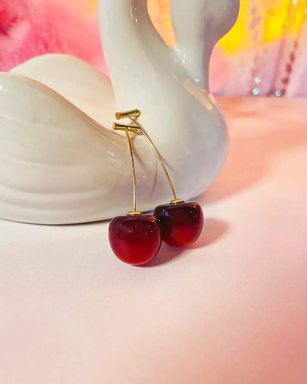 A Shop of Things Gold Stem Cherry Earrings Best