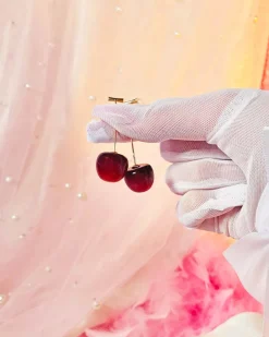 A Shop of Things Gold Stem Cherry Earrings Best