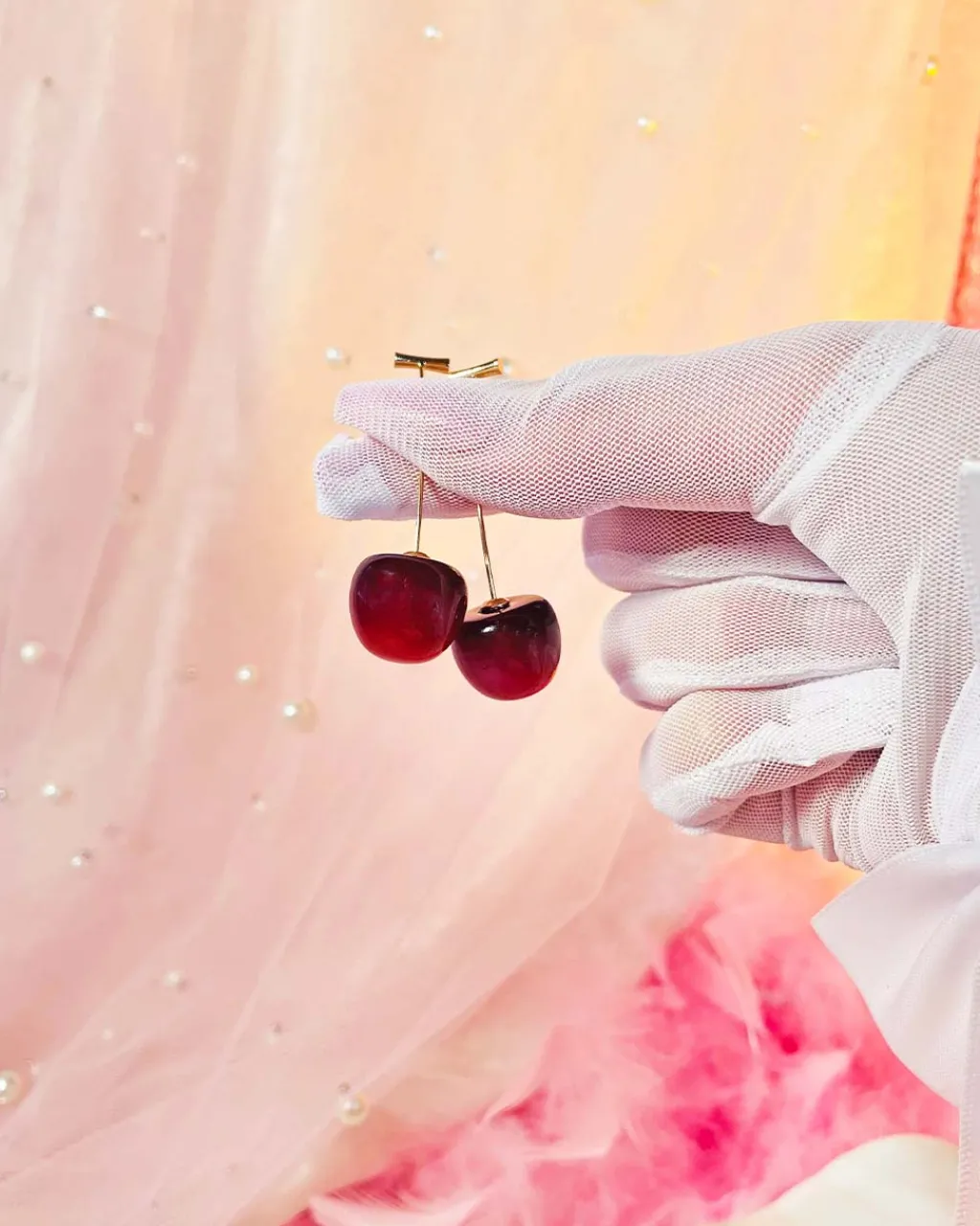 A Shop of Things Gold Stem Cherry Earrings Best