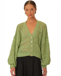 Farm Rio Green Textured Knit Cardigan Best