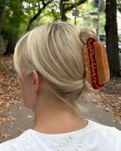 Solar Eclipse Hand-Painted Claw Hair Clip New York Hot Dog Hot