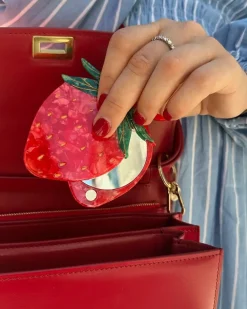 Solar Eclipse Hand-Painted Compact Mirror Strawberry Outlet