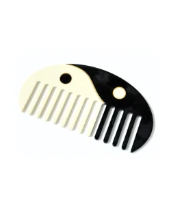 Solar Eclipse Hand-Painted Yin Yan Acetate Hair Comb New