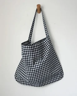 Le Bon Shoppe Happy Carry Bag - Navy Gingham Outlet