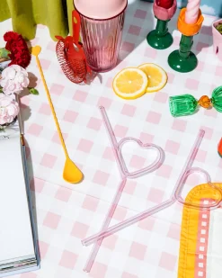ban.do Heart Glass Straw Set New