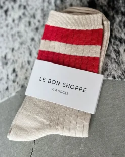 Le Bon Shoppe Her Varsity Socks - Red Varsity Red Online