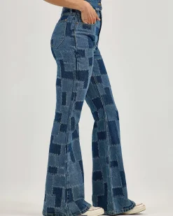 Lee High Rise Patchwork Flare Jeans - Traveling Pant New