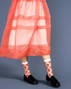 Hansel From Basel Ivory Sweetie Sheer Crew Socks Online