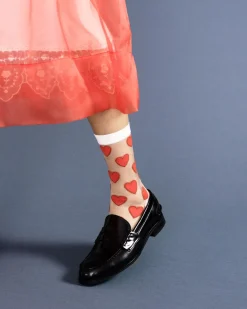 Hansel From Basel Ivory Sweetie Sheer Crew Socks Online