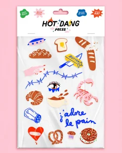 Hot Dang Press Iron-On Sheet Set J'adore Le Pain New