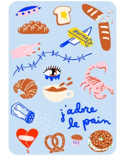 Hot Dang Press Iron-On Sheet Set J'adore Le Pain New