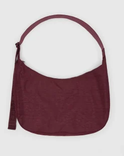 Baggu Large Nylon Crescent Bag w/ Key Leash - Mahogany Hot